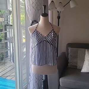 I.N.C white and dark blue blouse size s